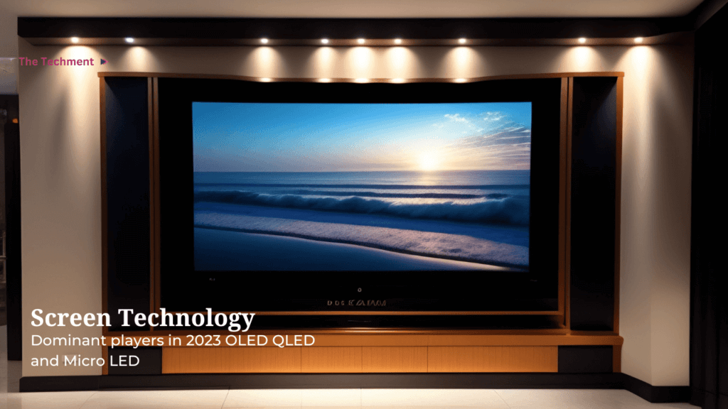 A close up view of a 50 Inch 4K TV screen displaying vibrant colors and sharp details.